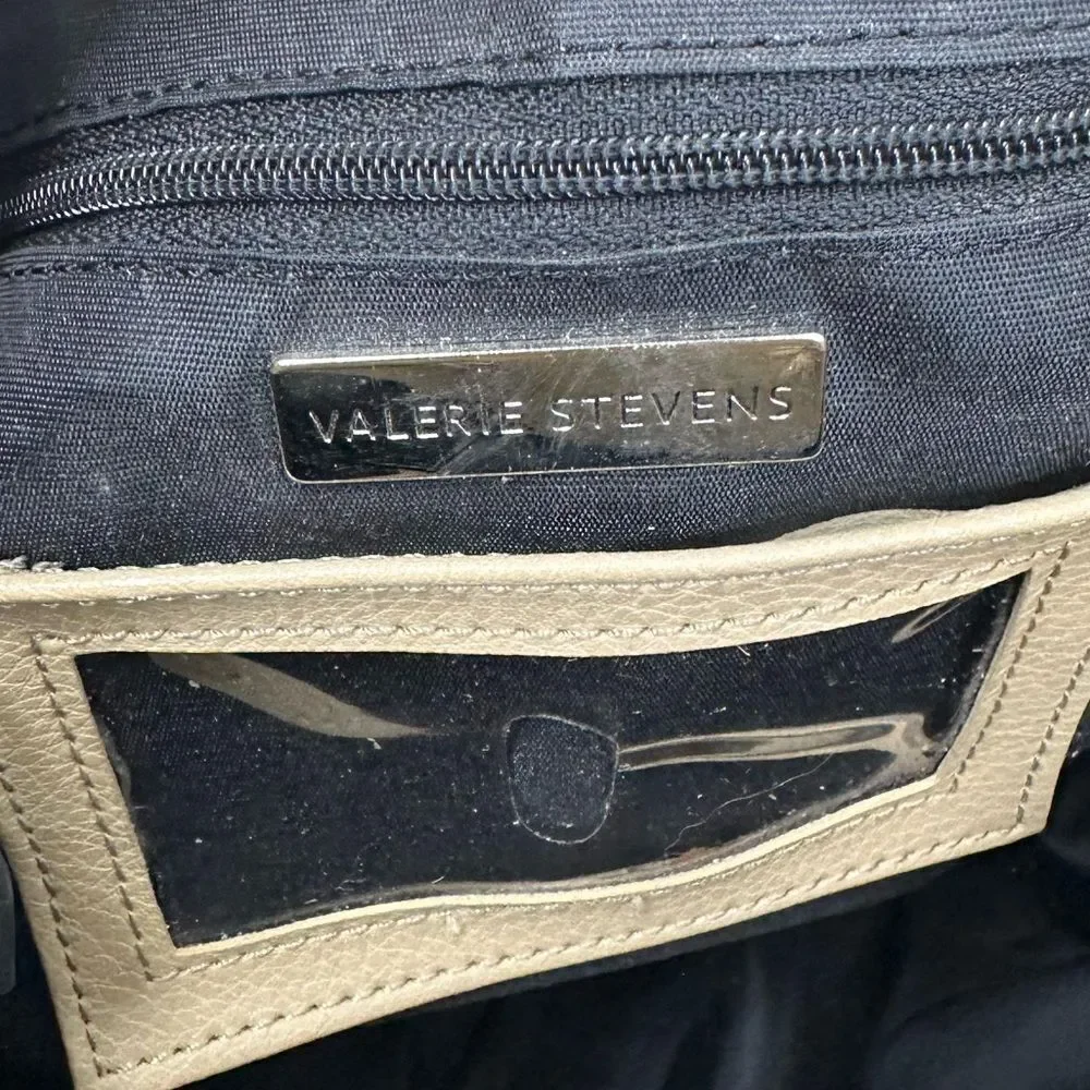 Valerie Steven’s Beige Leather Small Bucket Shoukder Bag Braided Leather Strap